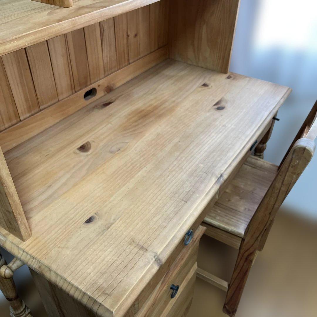 カントリー調　天然木　学習机 引き取り希望2/12まで　購入前にコメント下さい！