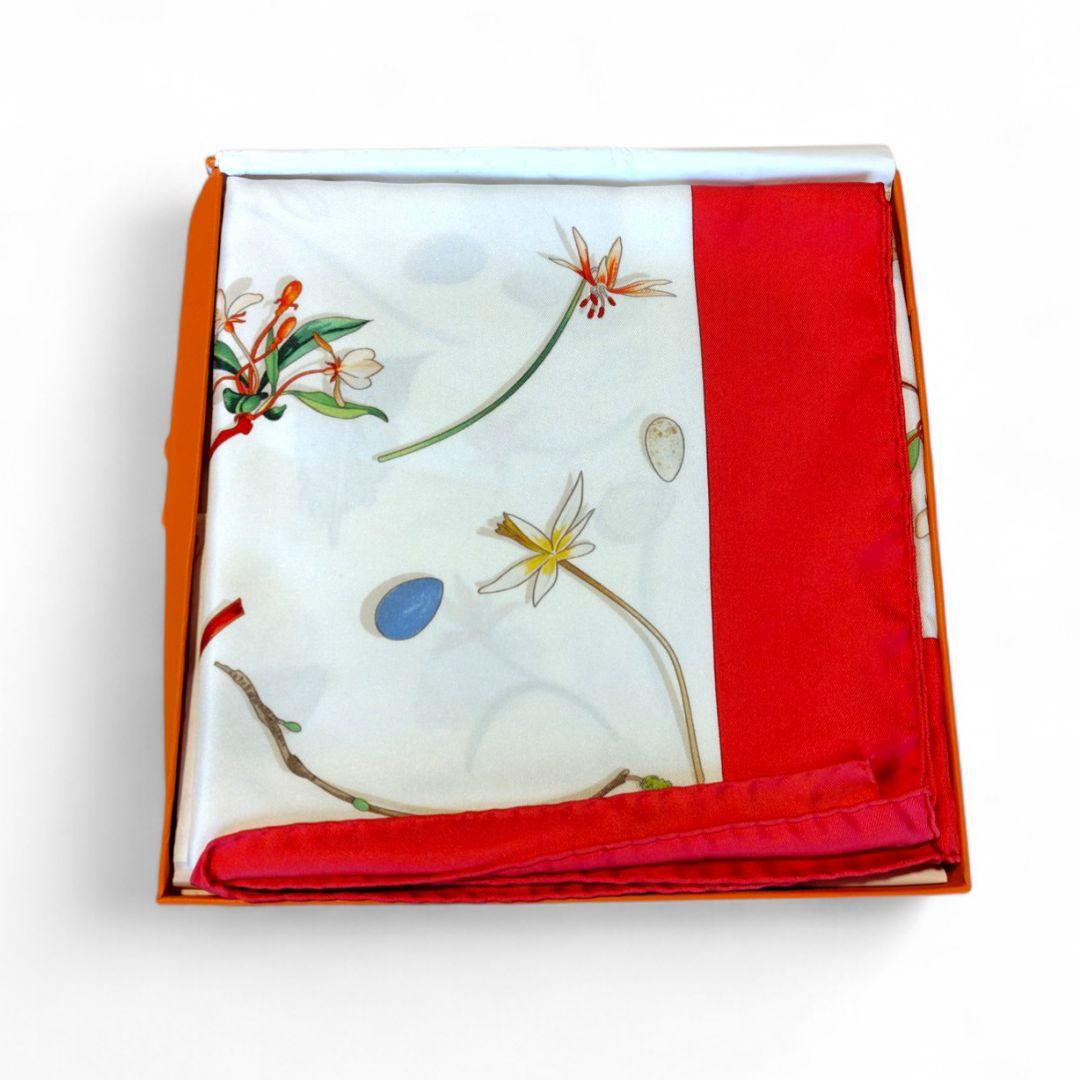 エルメス HERMÈS スカーフ カレ90 フルール・エ・プリュム 中古