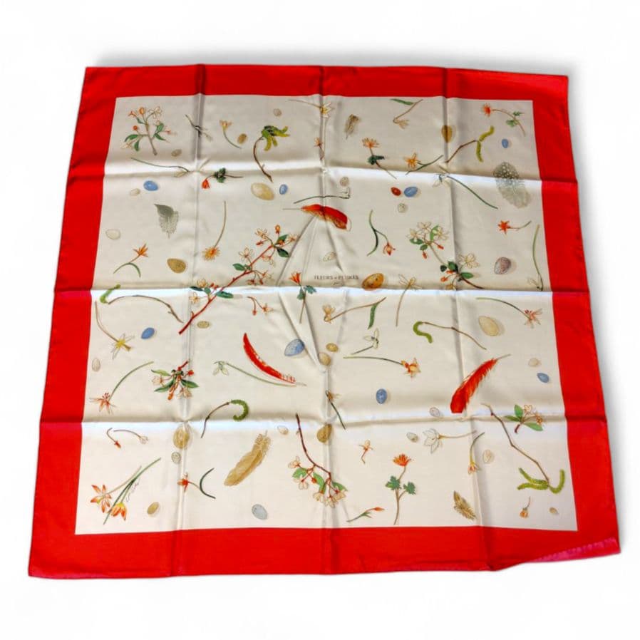 エルメス HERMÈS スカーフ カレ90 フルール・エ・プリュム 中古