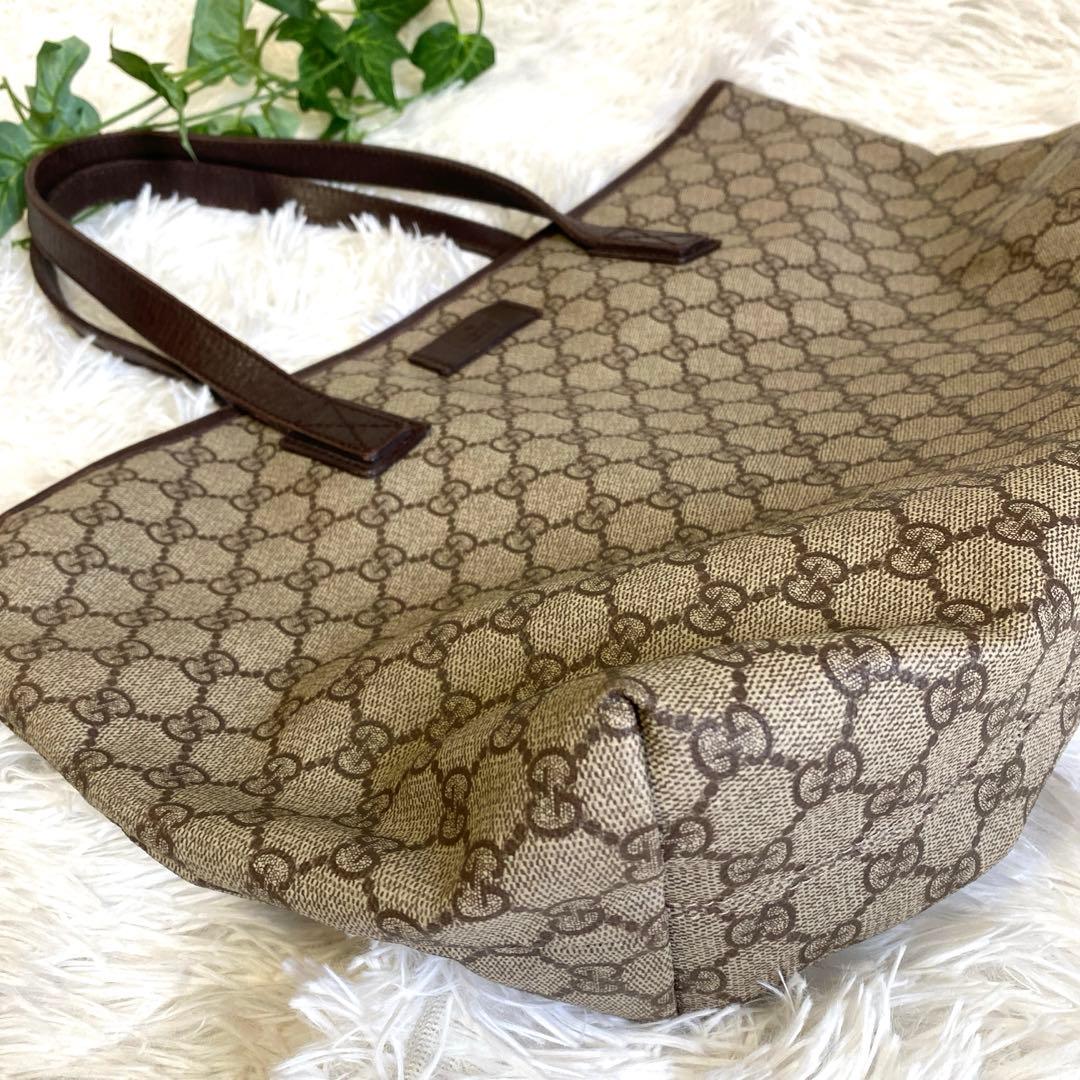 グッチ トートバッグ 肩掛け GGスプリーム PVC×レザー A4