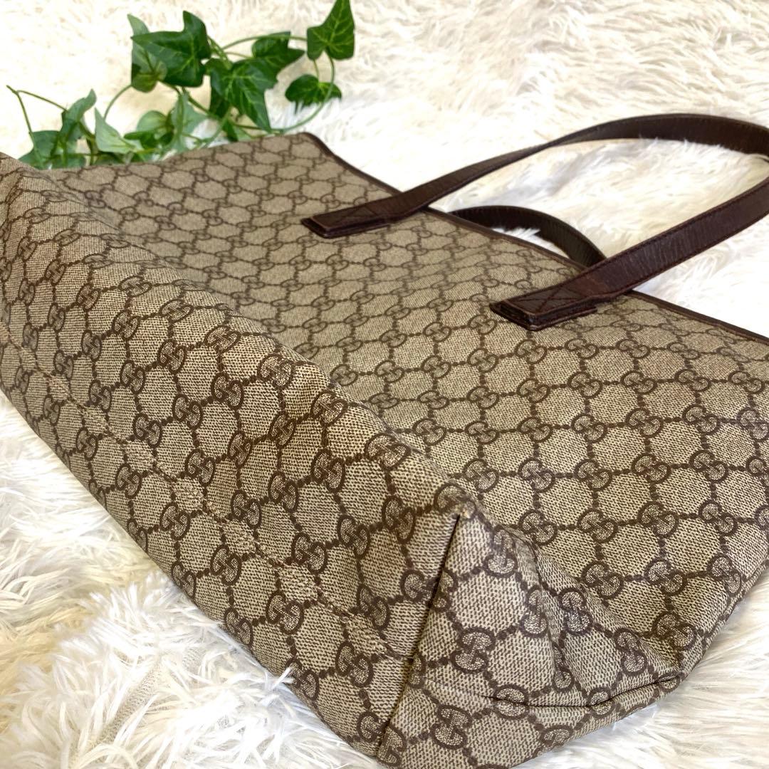 グッチ トートバッグ 肩掛け GGスプリーム PVC×レザー A4