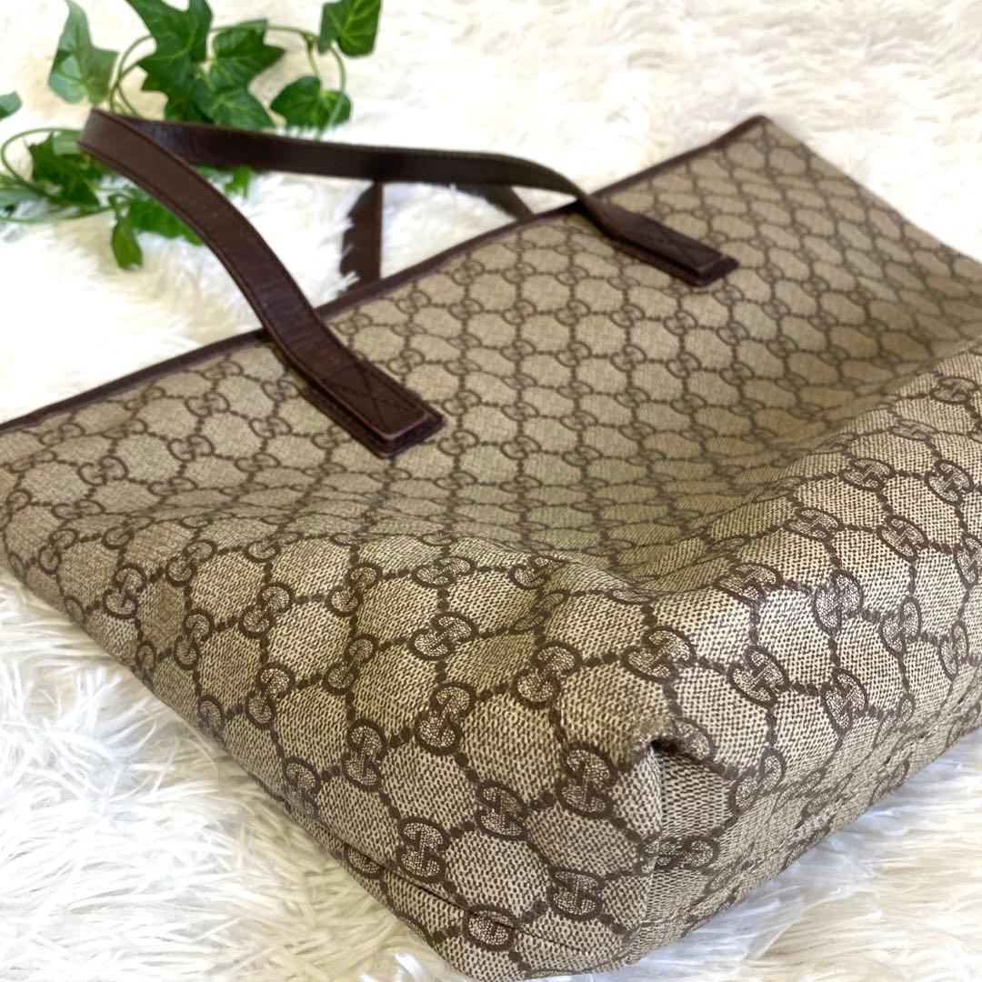 グッチ トートバッグ 肩掛け GGスプリーム PVC×レザー A4