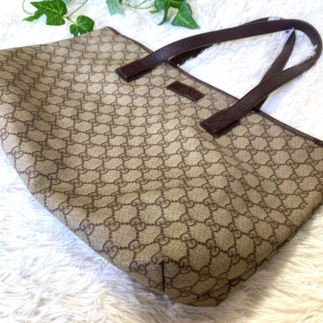 グッチ トートバッグ 肩掛け GGスプリーム PVC×レザー A4