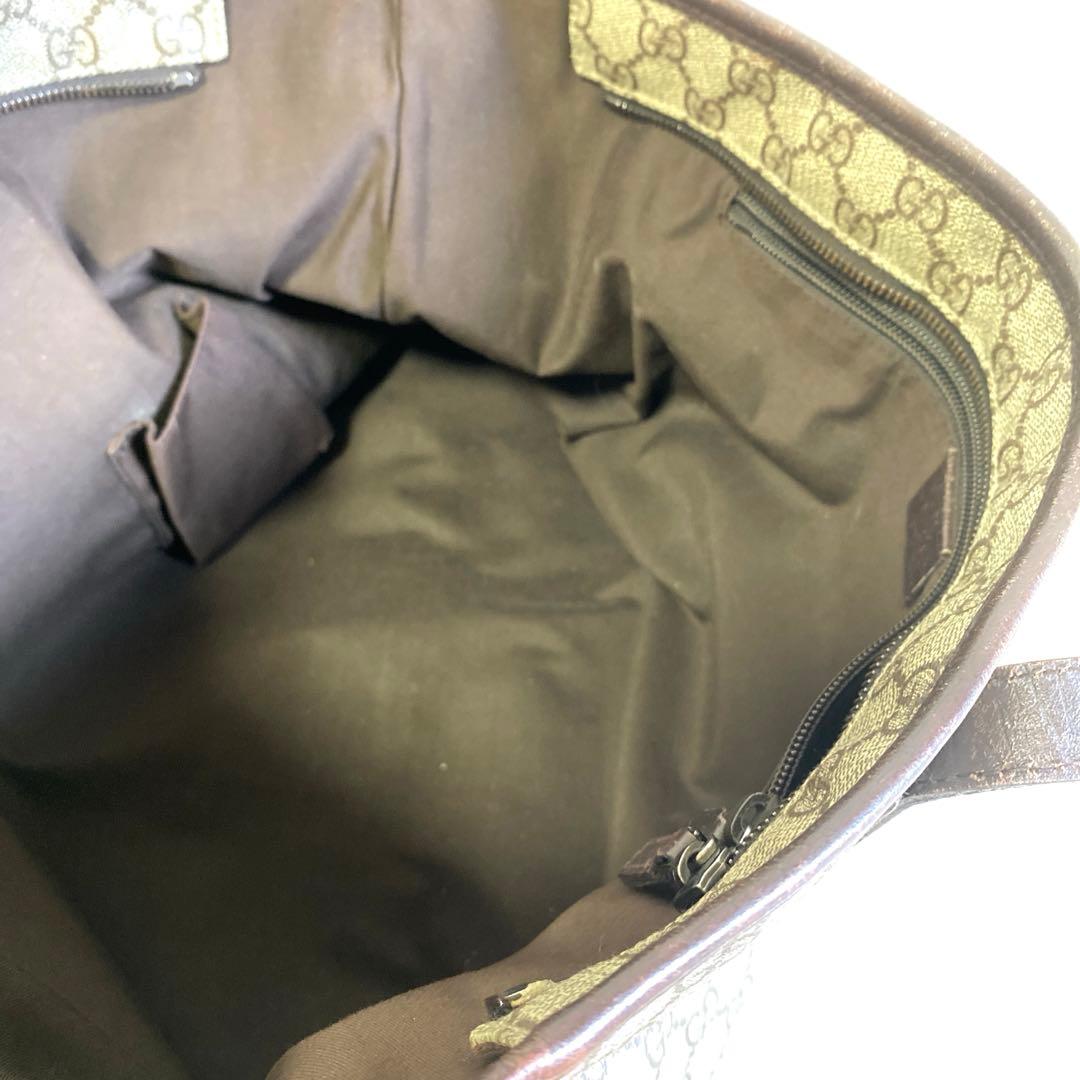 グッチ トートバッグ 肩掛け GGスプリーム PVC×レザー A4