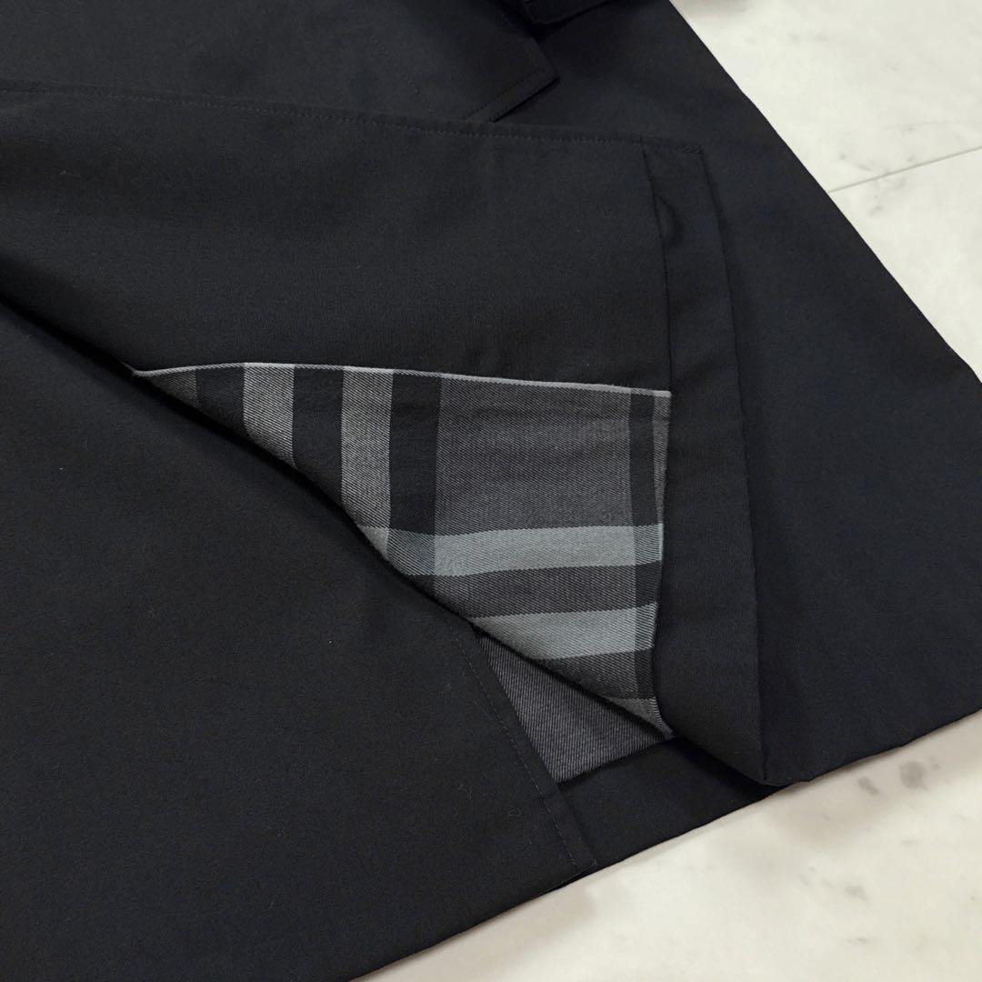 バーバリーロンドン ダブルトレンチコート メガチェック ブラック サイズ48 M