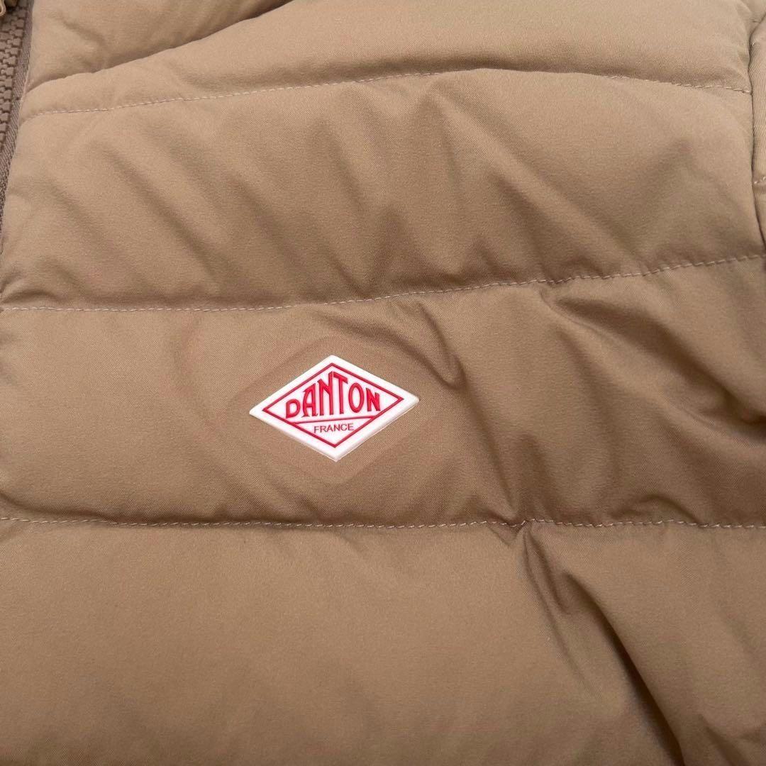 極美品 ダントン フード付き ミドル ダウン ジャケット Sサイズ ベージュ
