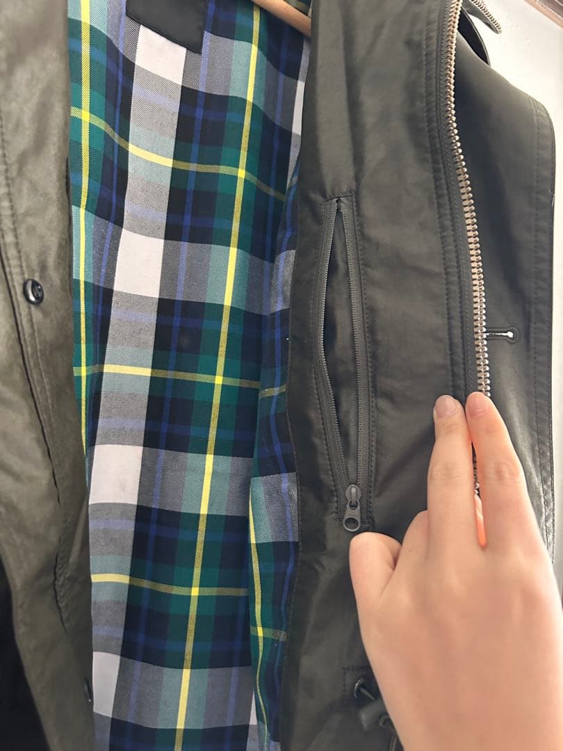 ミリタリー　カーキ　襟コーデュロイ　ジャケット