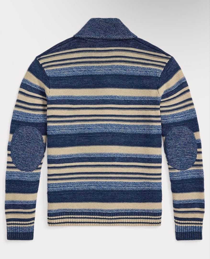 「新品タグ付き 」 RRLインディゴ カラーカーディガン コットン＆リネン