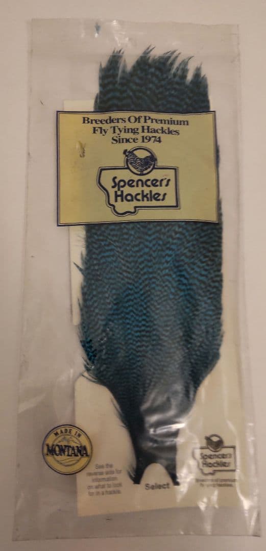 スペンサー ハックル グリズリー ダイドブルー #2？ + ハックルガード