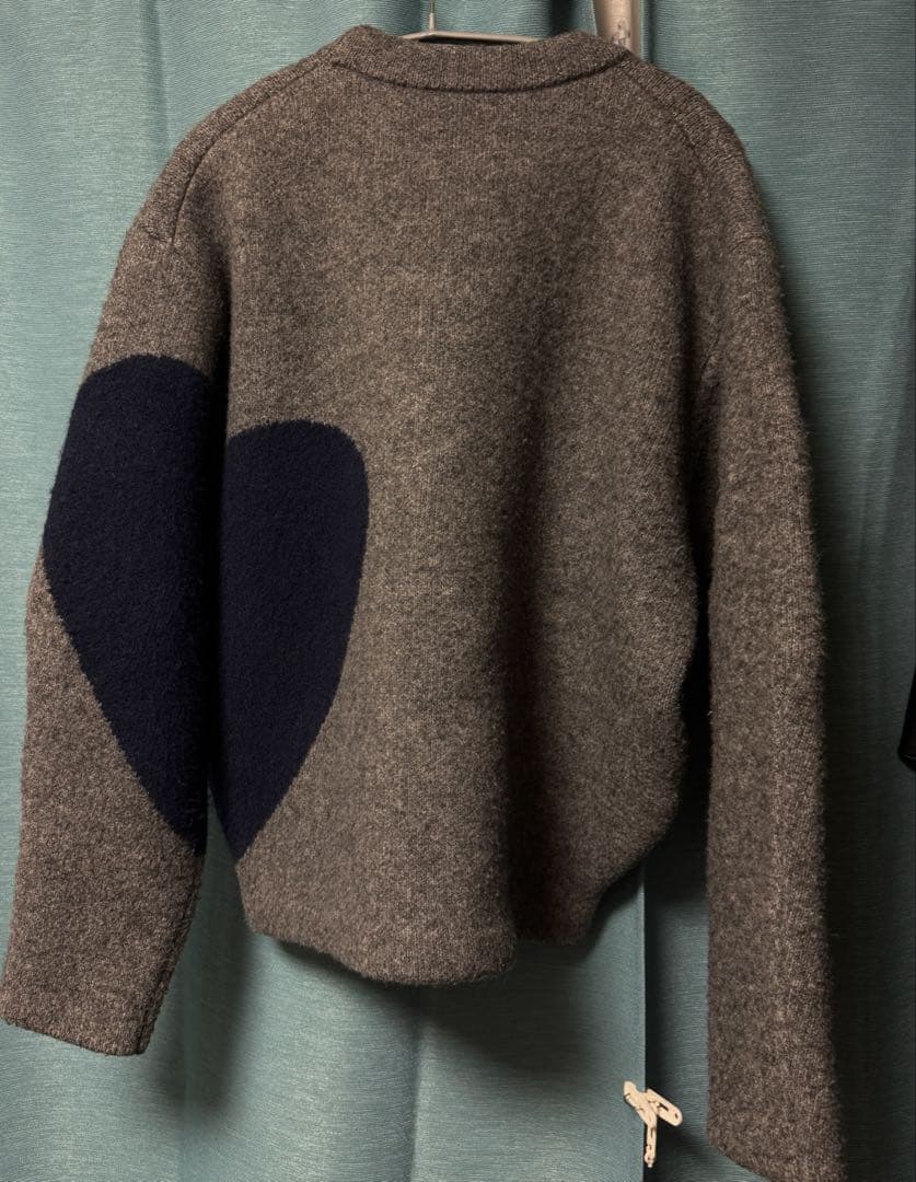 NKNIT グレー ハートパターンニット