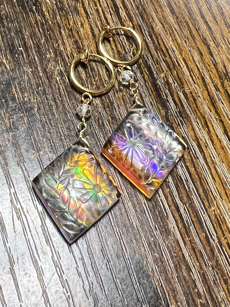 ポメころび❣️ カービング　フープイヤリング