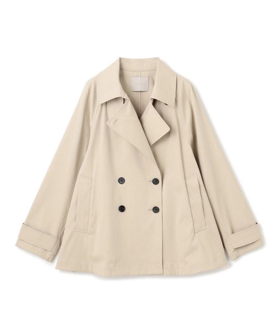 美品 UNFILO ウォッシャブル ショート トレンチコート ベージュ M