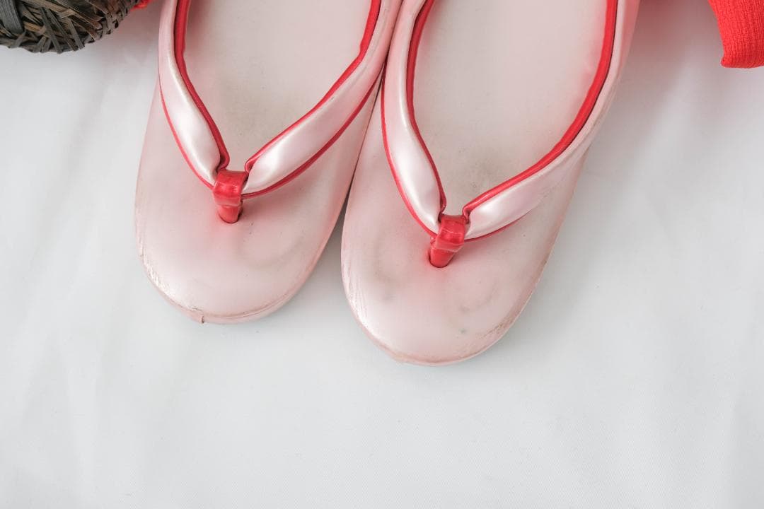 7歳　水色 花柄 着物