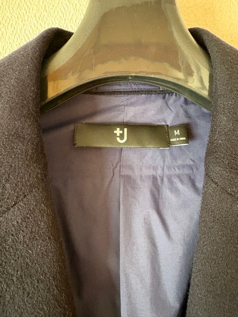 【美品】+J ユニクロ カシミヤ チェスターコート ジルサンダー　ネイビー　M