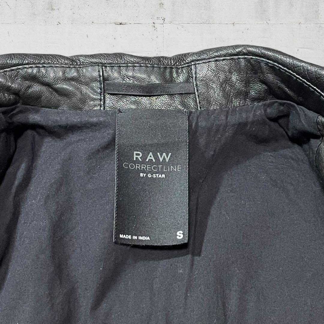 ロウコレクトライン ジースターロウ レザージャケット 本革 山羊革 刺繍 黒 S