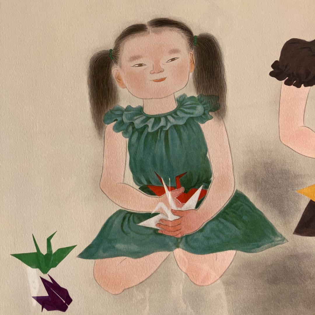 小倉遊亀　リトグラフ　「姉妹」