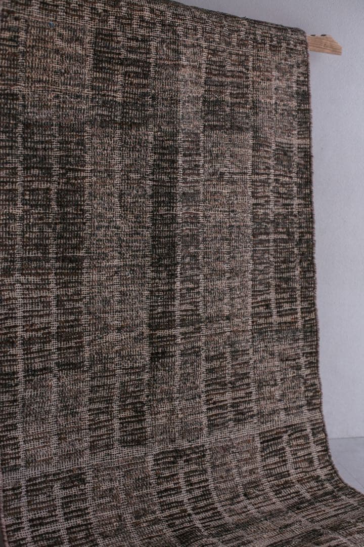 189×87 モロッコ　ベニワレン　新品　ウール　生成り　ブラウン　ベージュ