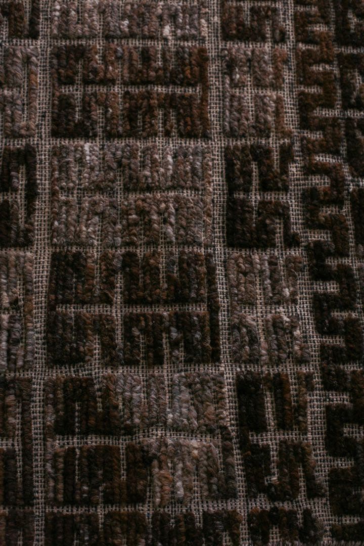 189×87 モロッコ　ベニワレン　新品　ウール　生成り　ブラウン　ベージュ