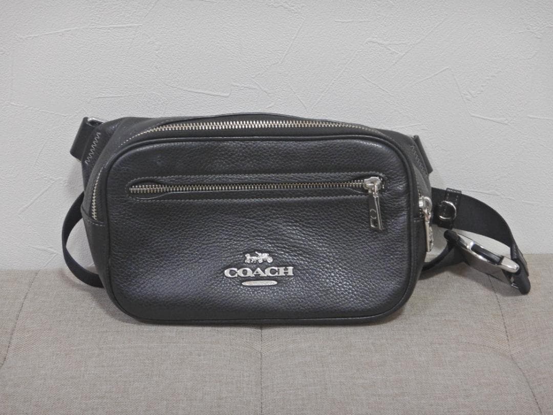 タ*ケ様 COACH コーチ エリアス ボディバッグ CJ507 レザー ブラッ