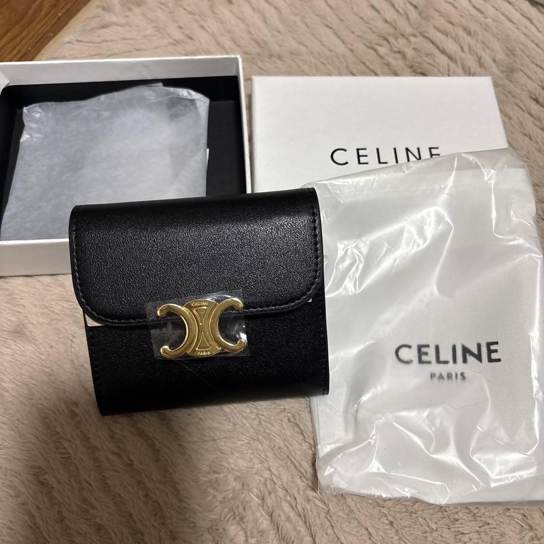 CELINE ブラック 三つ折り財布