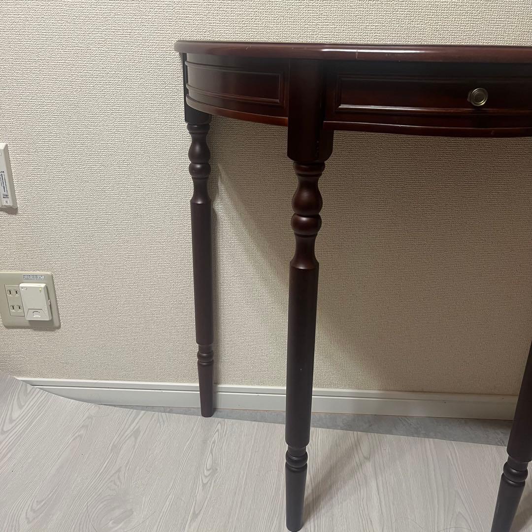 希少　イギリス　英国　アンティーク　ハーフムーンテーブル　コンソールテーブル