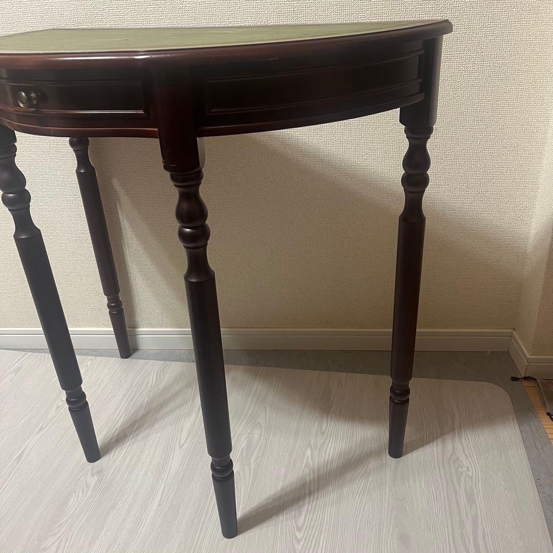 希少　イギリス　英国　アンティーク　ハーフムーンテーブル　コンソールテーブル