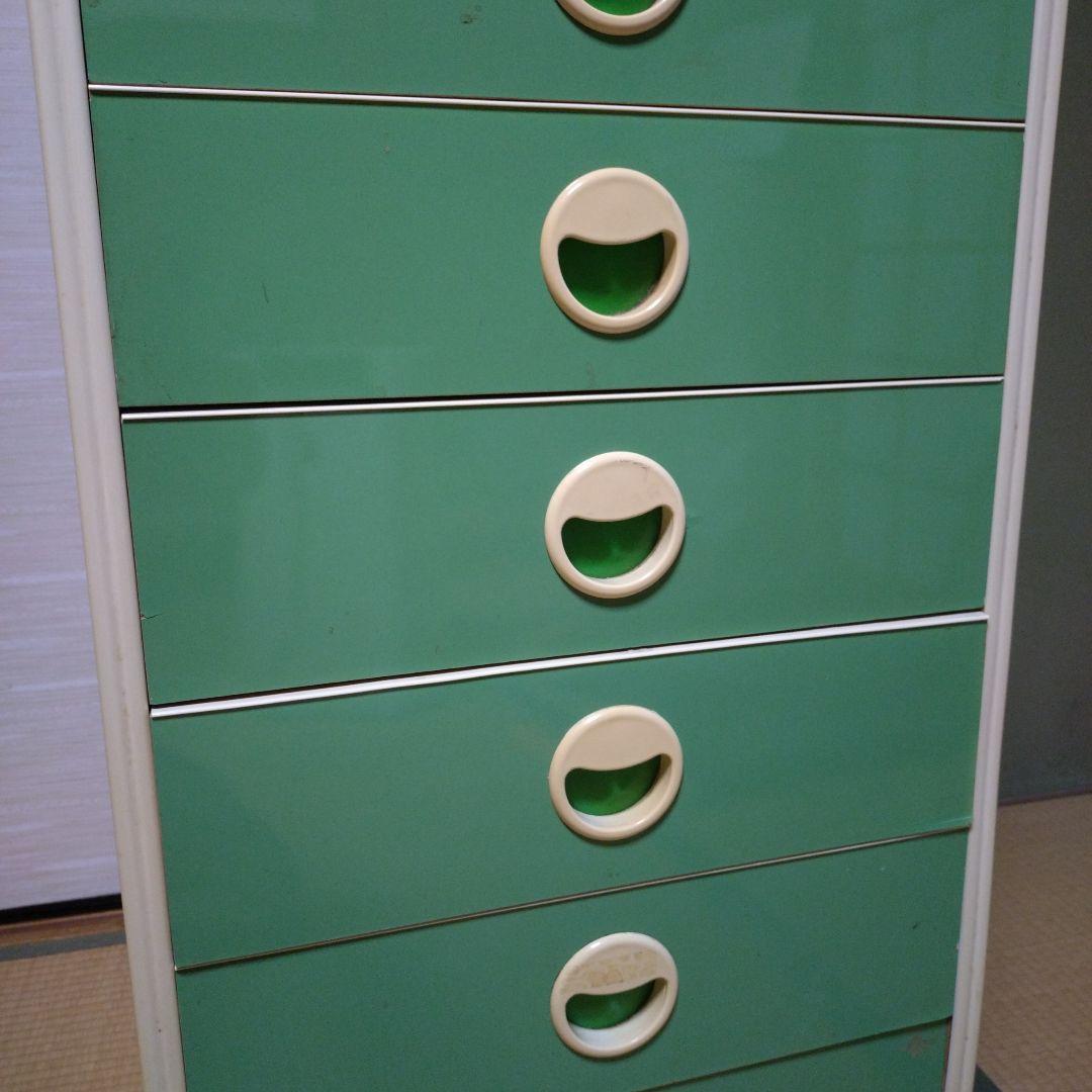 昭和時代 レトロ家具 チェスト 引き出し グリーン