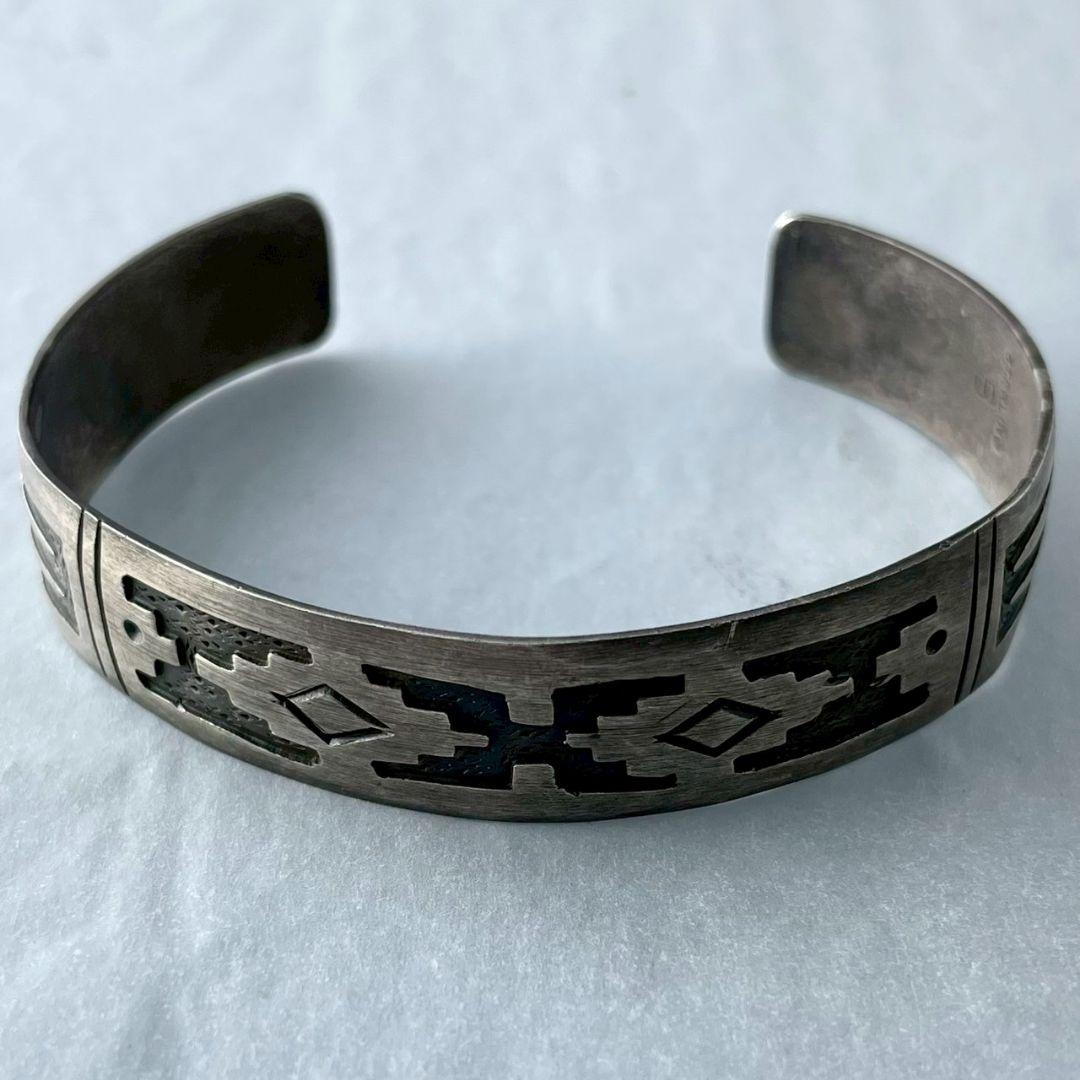 Navajo バングル B STERLING ナバホ族 ヴィンテージ シルバー