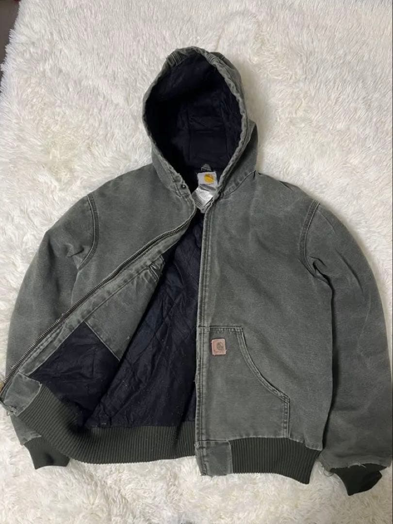 ゴールデンサイズ！　鬼フェード　カーハート　アクティブジャケット モスグリーン