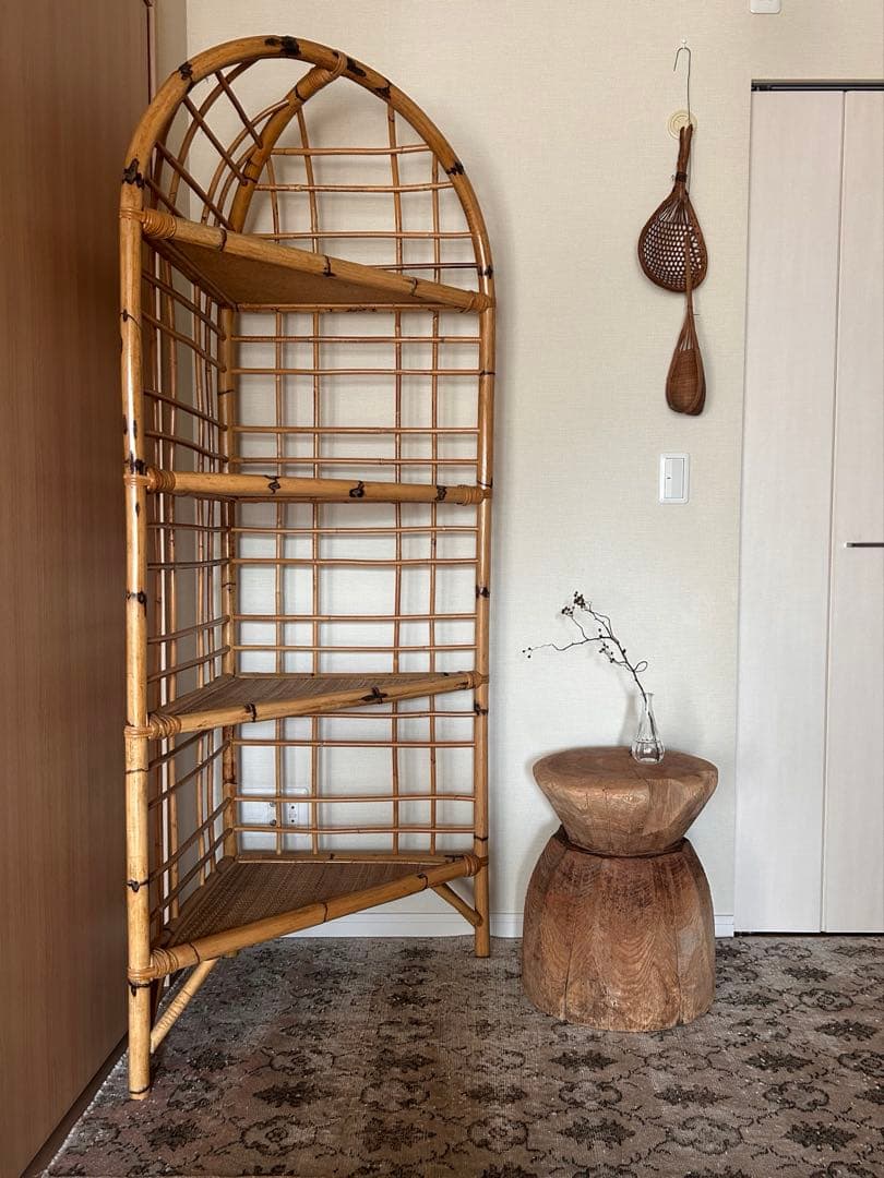 【一点物】アンティーク ローテーブル 椅子 欅 臼 プリミティブ 無塗装