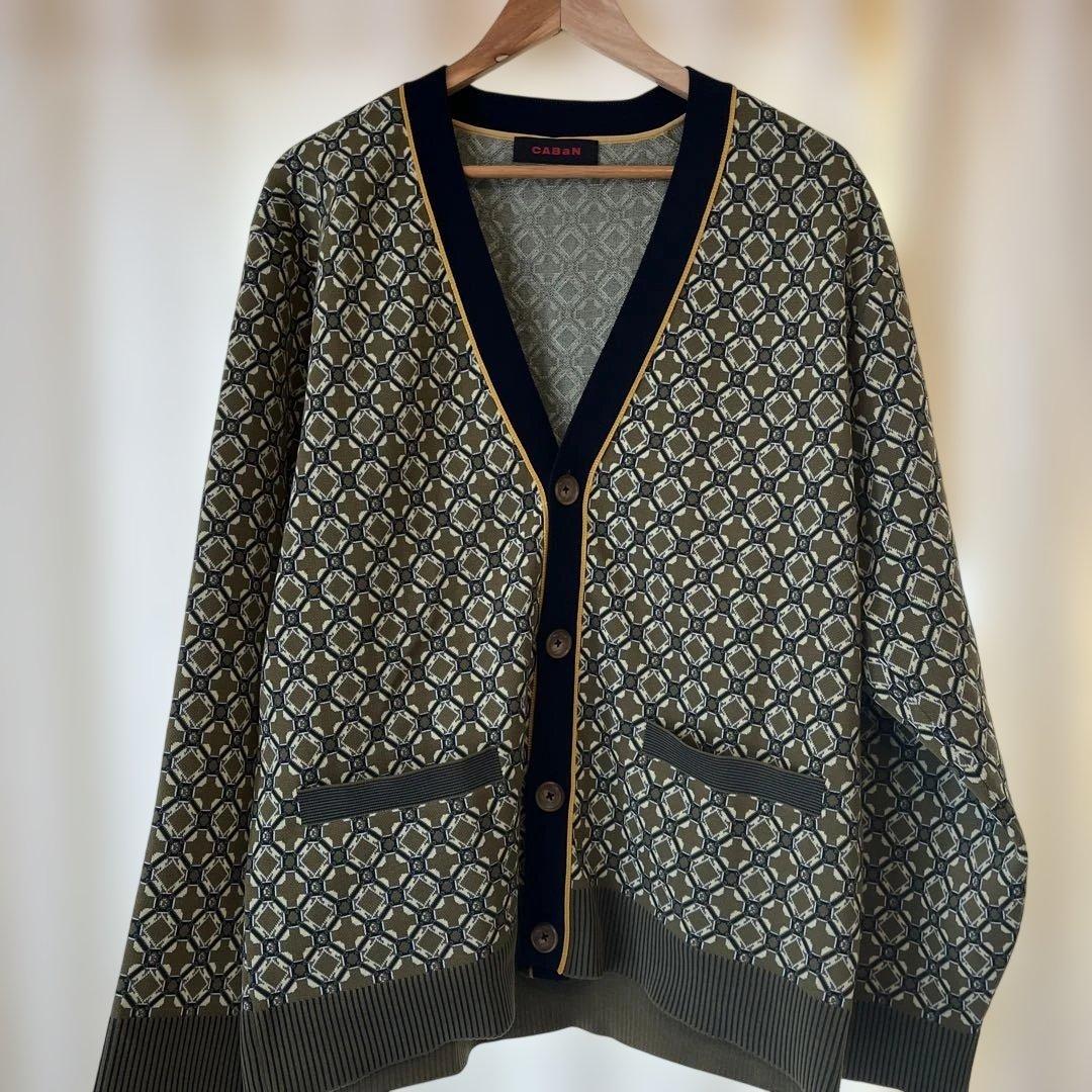 CABAN 幾何学模様 ニットカーディガン