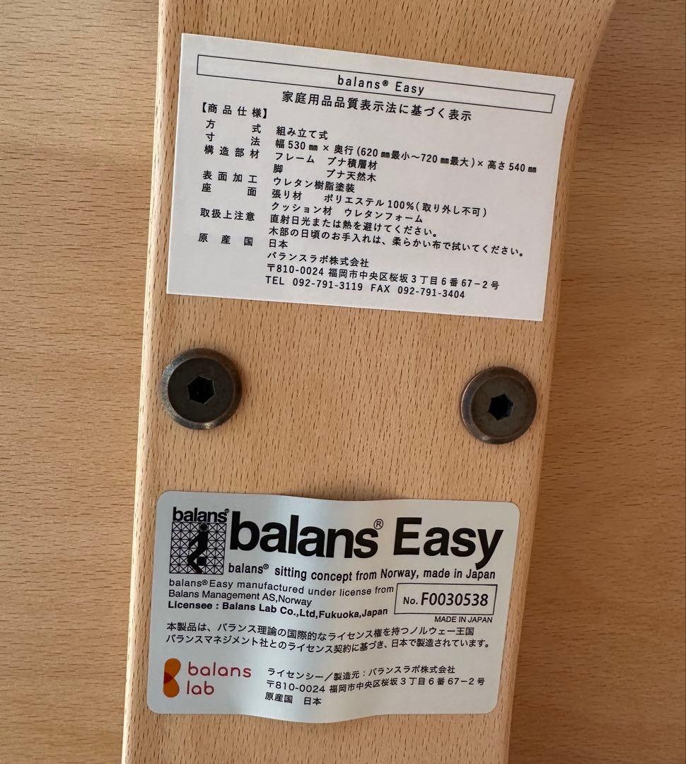 balans Easy バランスイージー 通常フレーム ネイビー　カバー2枚付き
