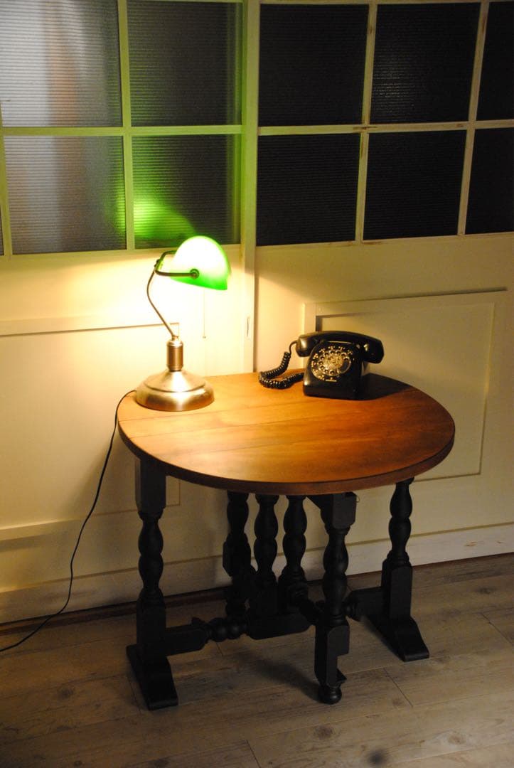 アンティークテーブル　ゲートレッグ　ドロップリーフ　オーク材　サイドテーブル