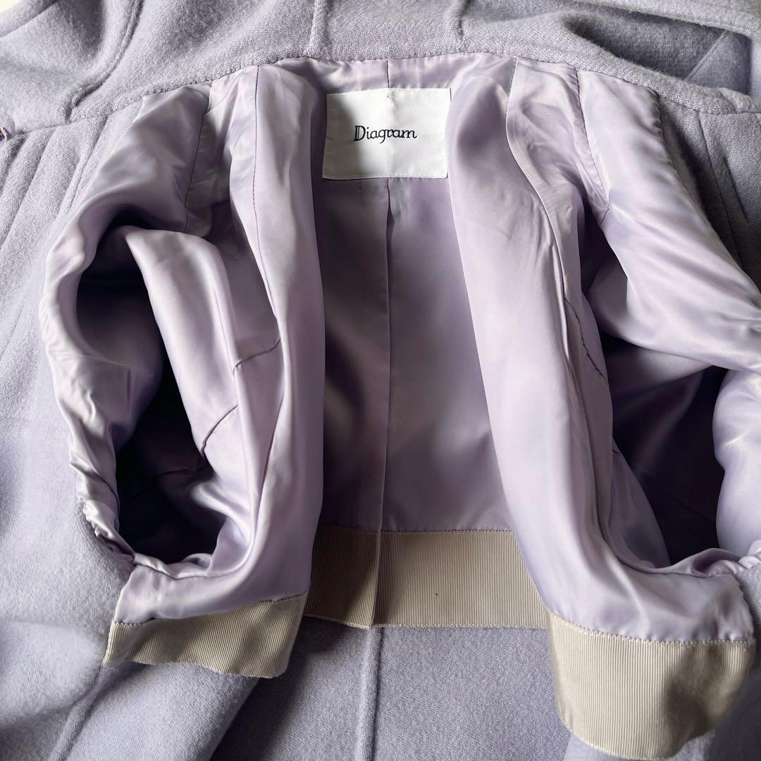 グレースコンチネンタル ダッフル リバーコート ゴールド金具 36 ラベンダー