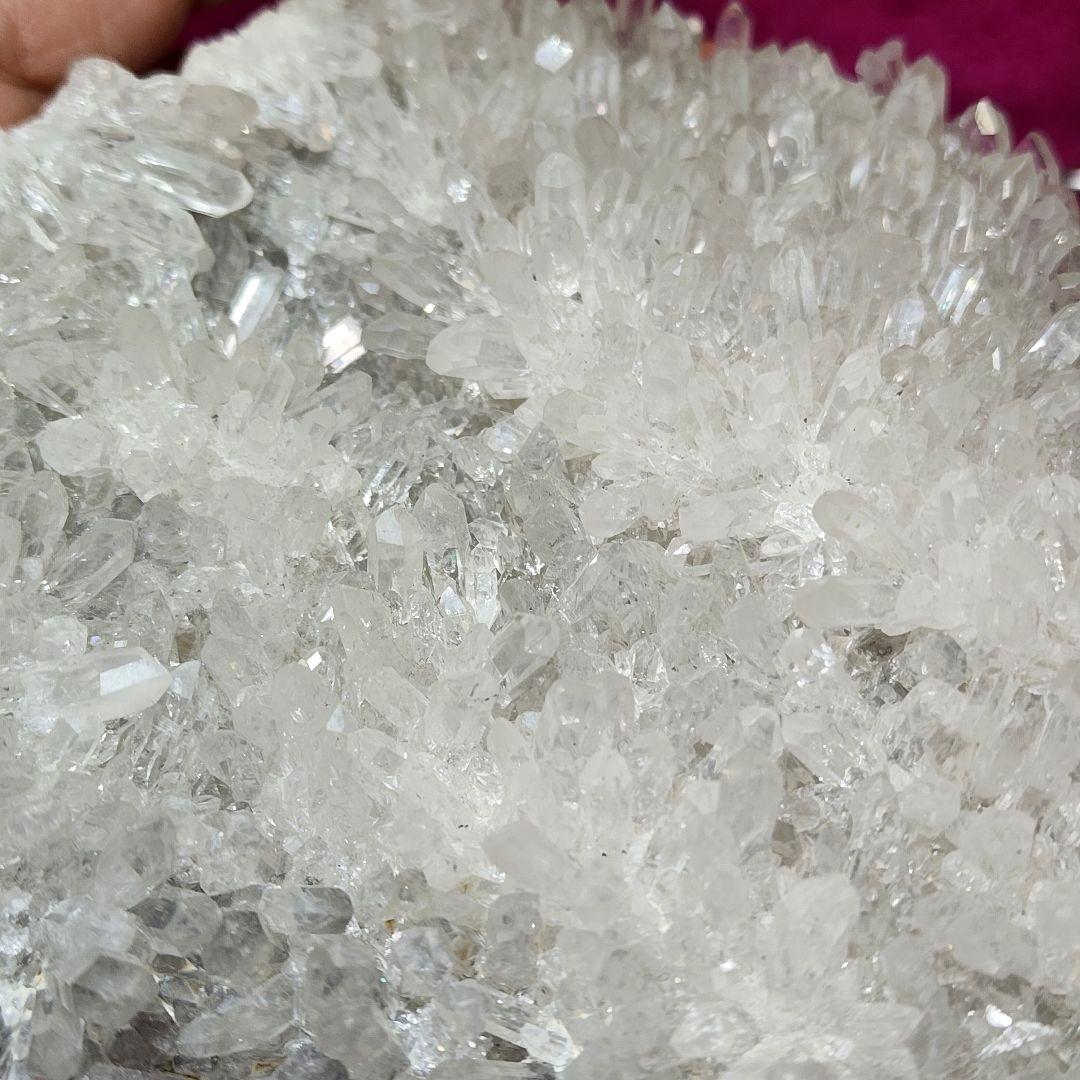 クリスタル水晶 菊花水晶 ハート型置物 スタンド付き