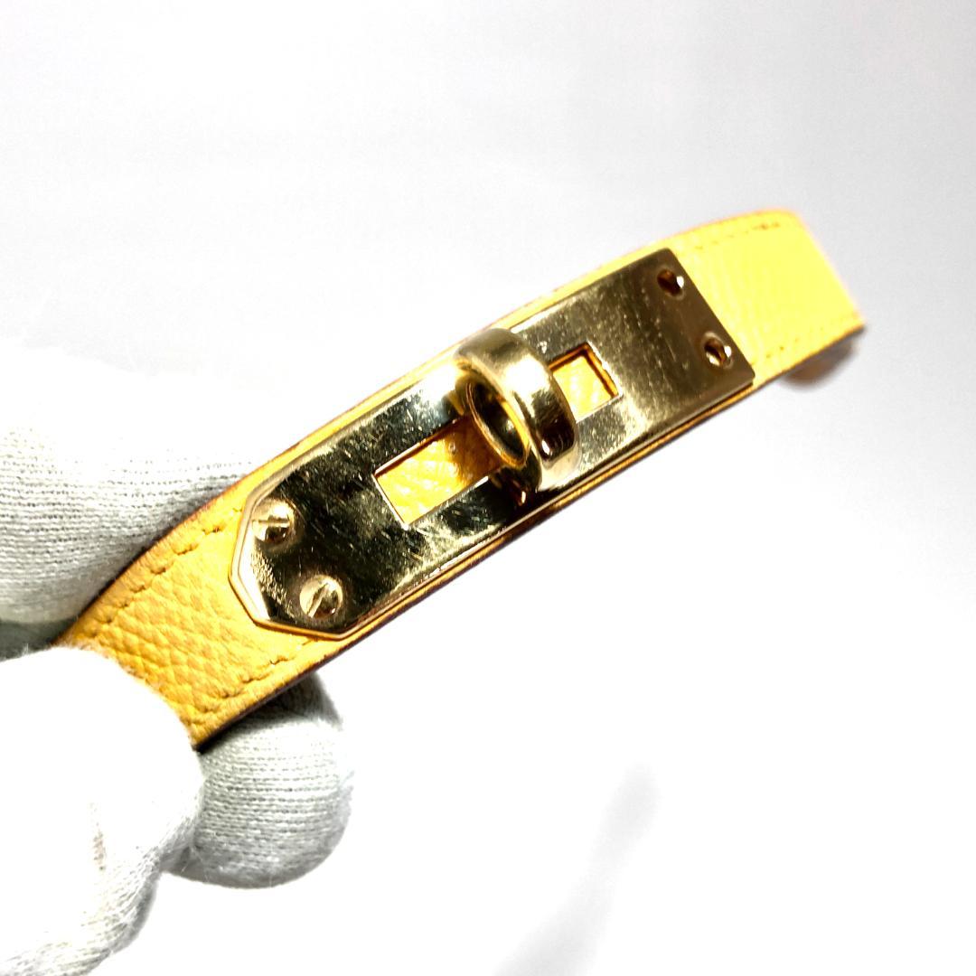 エルメス／ケリー用 替え革ベルト レザー イエロー／純正尾錠 GP