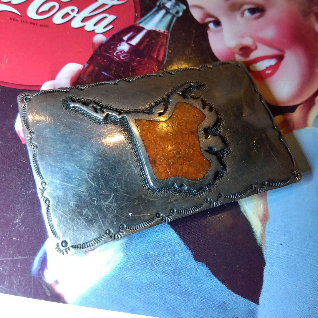 アラスカ州シルエット シルバー製ベルトバックル