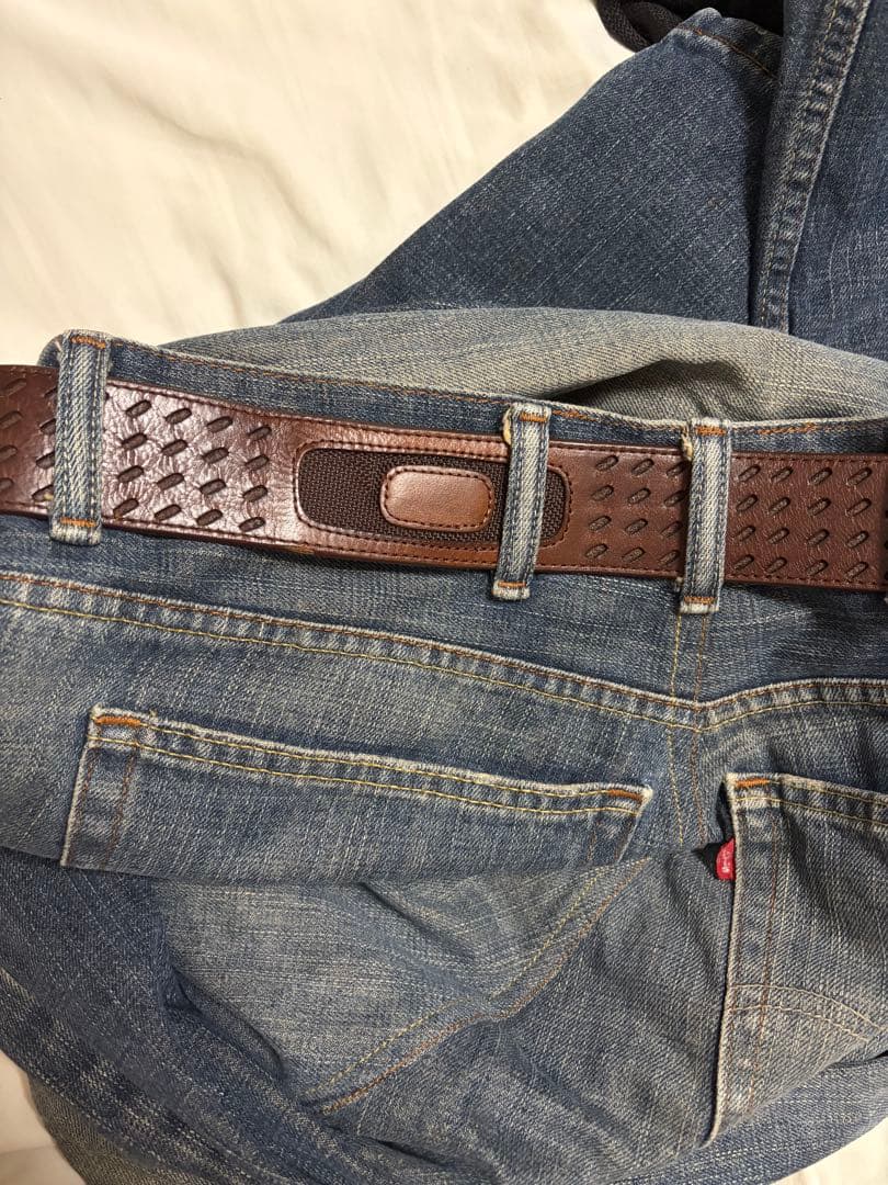 oakley ブラウンレザー ロゴバックル ベルト