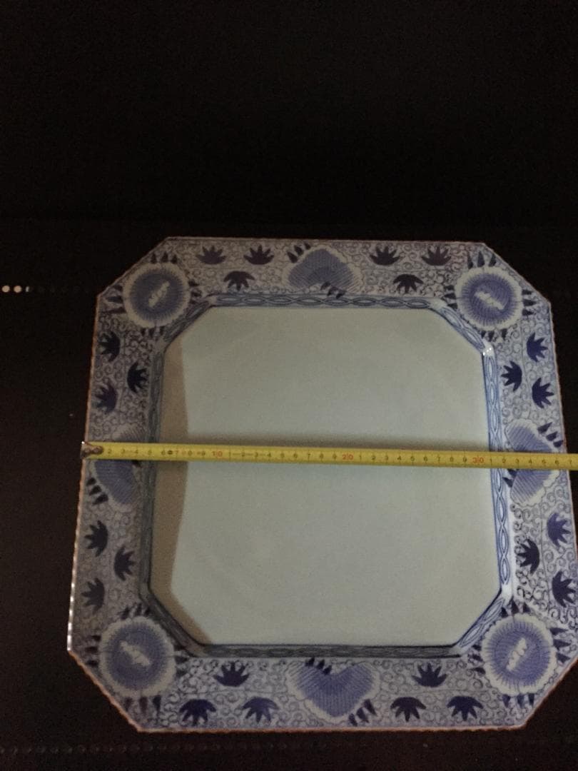 染付花紋盛皿（大）新品未使用　年代物