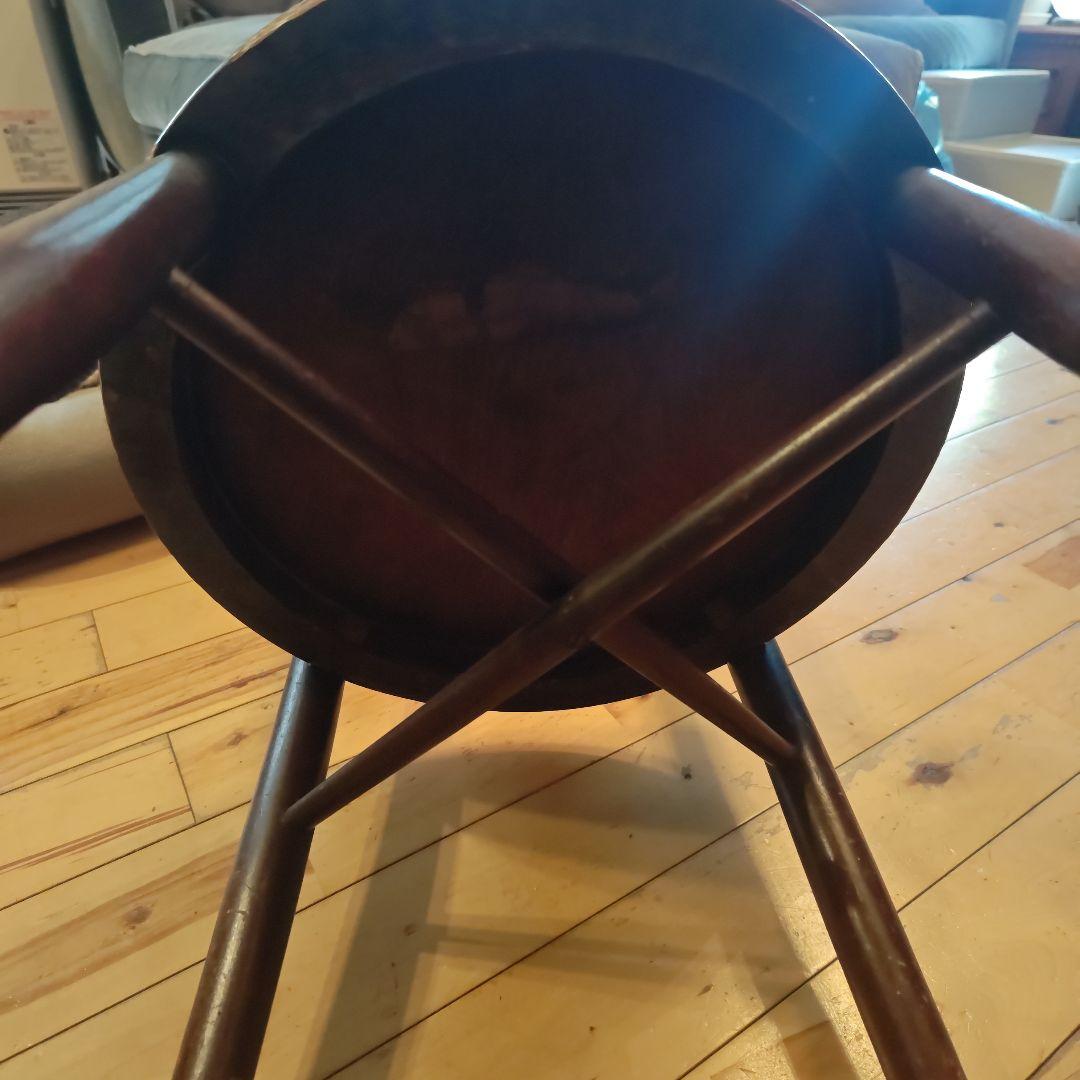 アンティーク　イギリス製　 木製椅子 彫刻入り