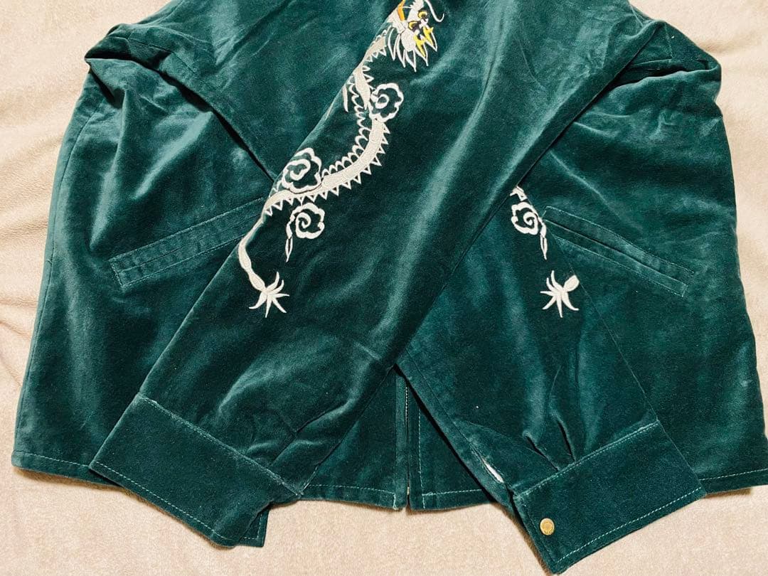 美品 DBEA 未使用 グリーン別珍 虎 日本限定 スカジャン unisex