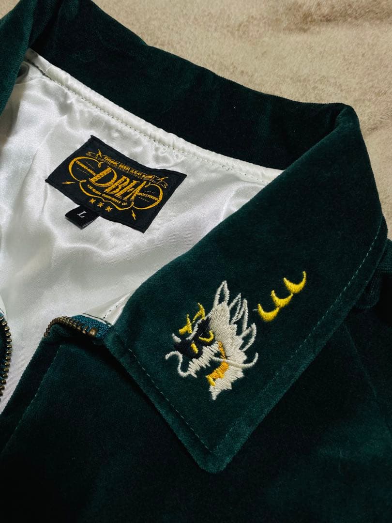 美品 DBEA 未使用 グリーン別珍 虎 日本限定 スカジャン unisex