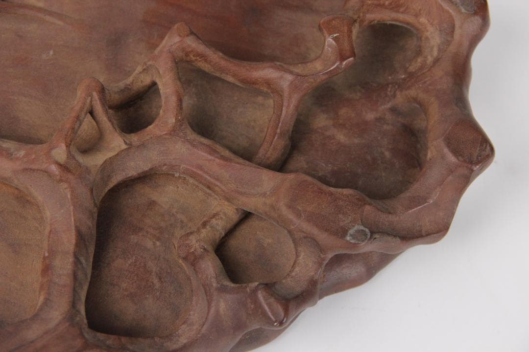 香炉台 飾台 葡萄杢 変木 盆栽　銘あり　木彫 昂石 茶道具 EM3-21