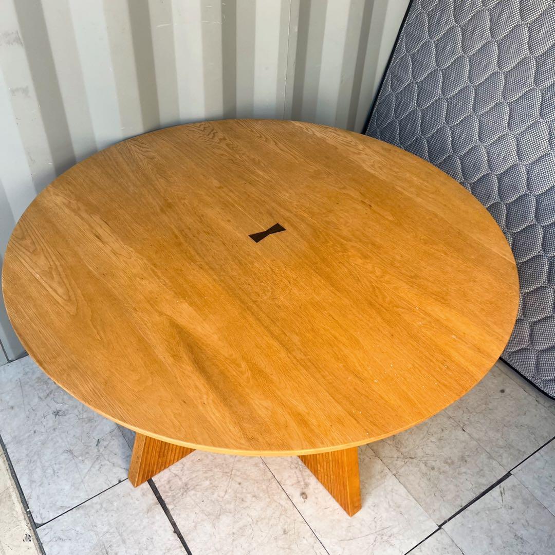 取付無料！カンディハウス ハカマ 天然木ダイニングラウンドテーブルちぎり付き✨