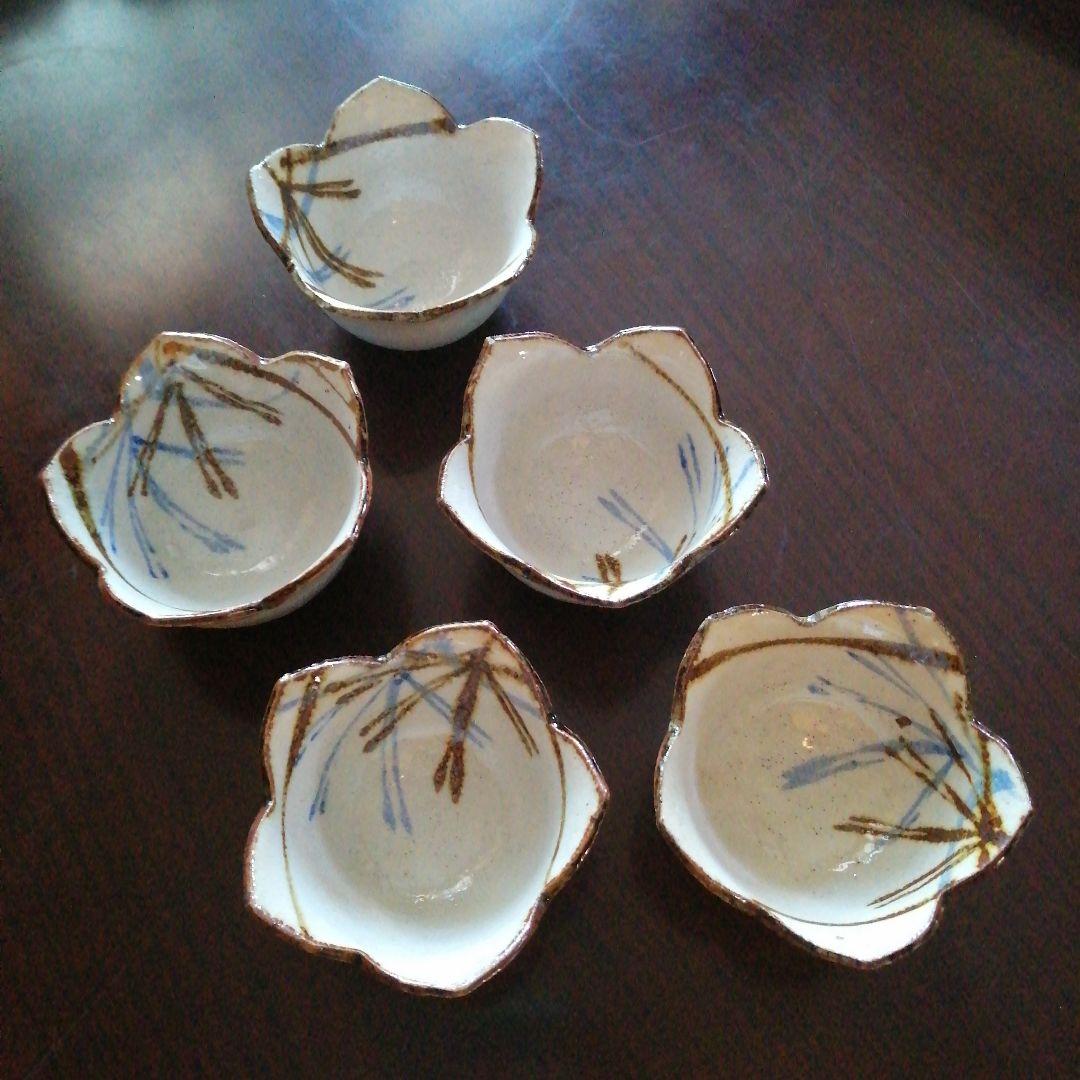 京焼　乾山写割山椒向付　5客　10.5cm　幕末〜昭和初期