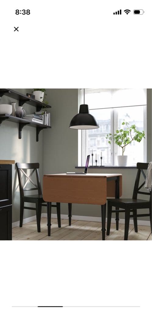 ブラウン木製折りたたみダイニングテーブル　　手渡し大幅値下げ