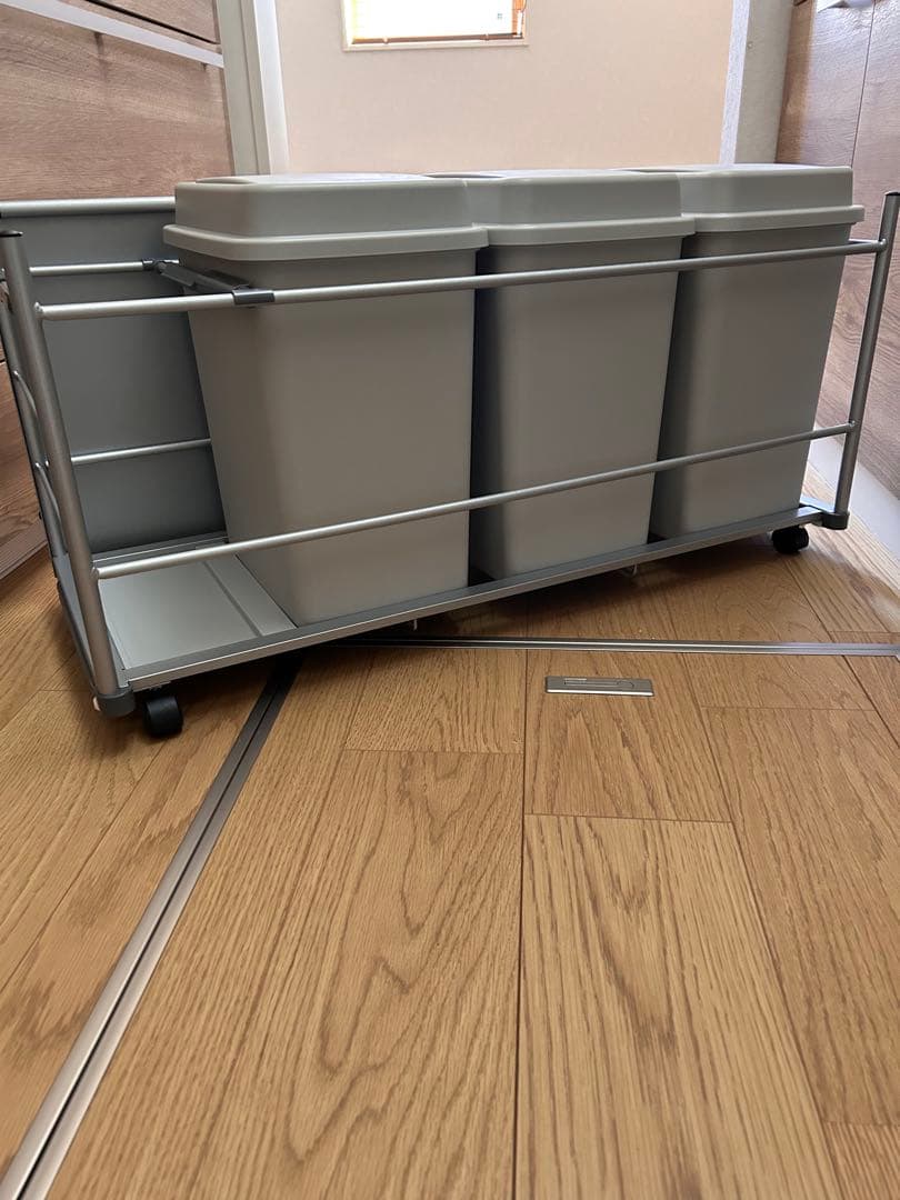 新品　クリナップ　ダストワゴン　リサイクルゴミワゴン　スライド　ゴミ箱3個セット