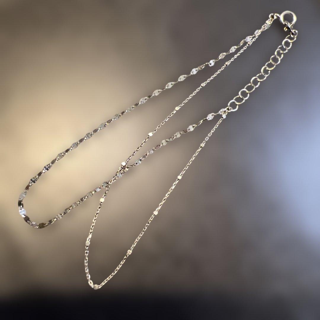 【ミニー♪】K10 WG 二連ブレスレット 可愛い　清楚おしゃれなチェーン