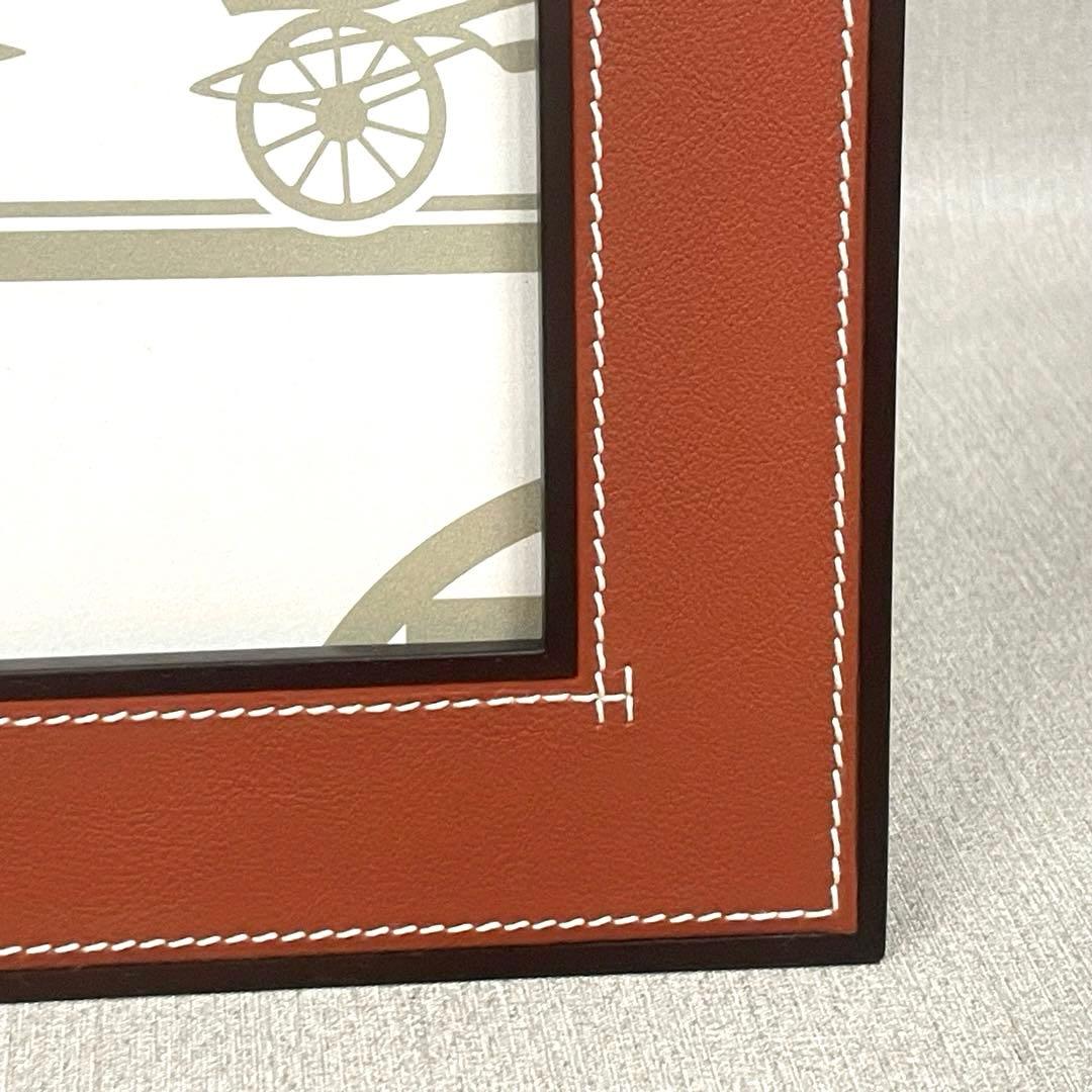 【H】Hermes エルメス レザー×ウッド フォトフレーム プレイヤード