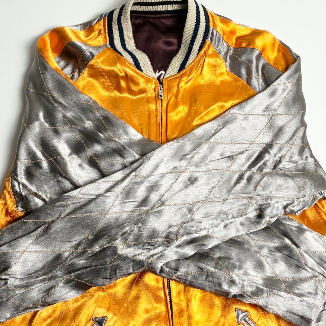 XL【美品】IOLANI(イオラニ)サテンレーヨンリバーシブルスカジャン/虎刺繍